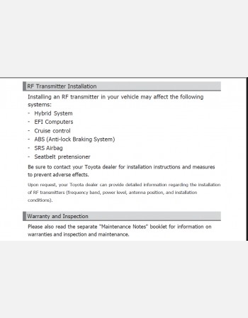 toyota esquire hybrid  2014-2015 owners manual in english